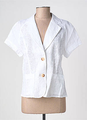 Chemisier coupe cintrée manches courtes blanc FREDA femme