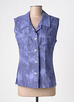 Chemisier coupe cintrée sans manche bleu ROSA ROSAM femme