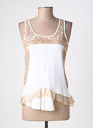 Top stretch sans manche blanc FILLE DES SABLES femme