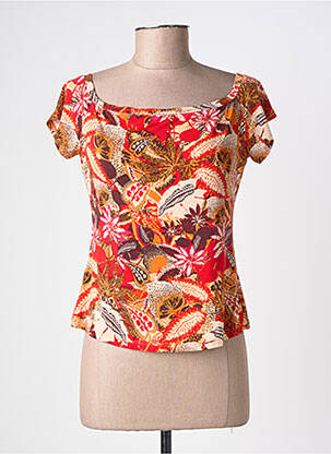 T-shirt imprimé fantaisie manches courtes rouge SURKANA femme