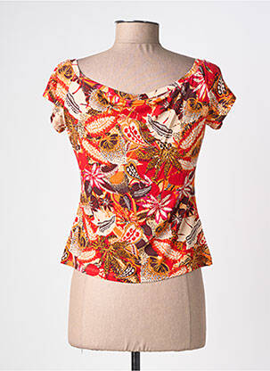 T-shirt imprimé fantaisie manches courtes rouge SURKANA femme