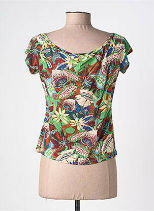 T-shirt imprimé fantaisie manches courtes vert SURKANA femme
