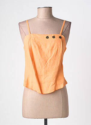 Top col carré fines bretelles orange ROSA ROSAM femme