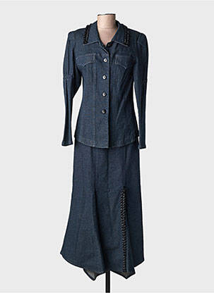 Ensemble jupe fermeture boutonnée sur le devant bleu ROSA ROSAM femme