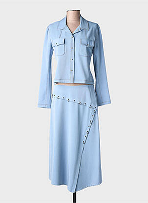 Ensemble jupe fermeture boutonnée sur le devant bleu BAI AMOUR femme