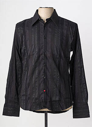 Chemise manches longues poignets boutonnés noir LA CIBLE ROUGE homme