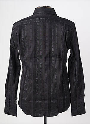 Chemise manches longues poignets boutonnés noir LA CIBLE ROUGE homme
