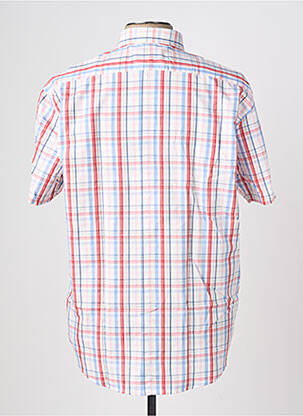 Chemise manches courtes imprimé carreaux blanc ETHNIC BLUE homme