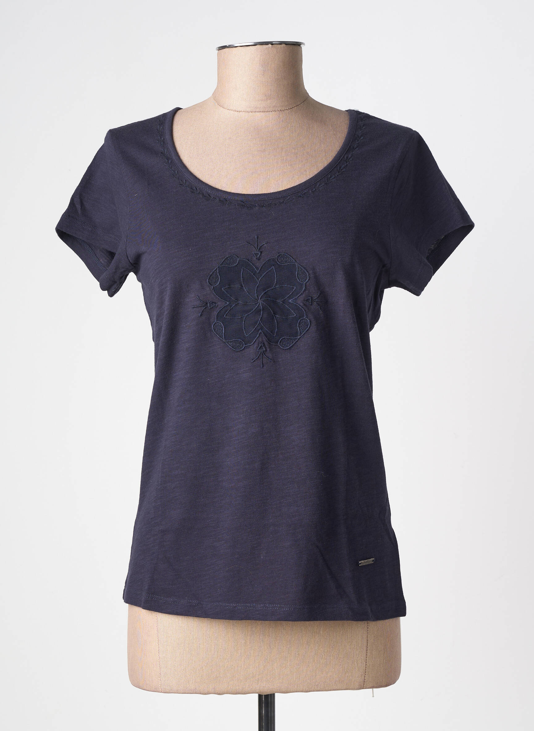 T-shirt stretch manches courtes bleu AGATHE & LOUISE femme