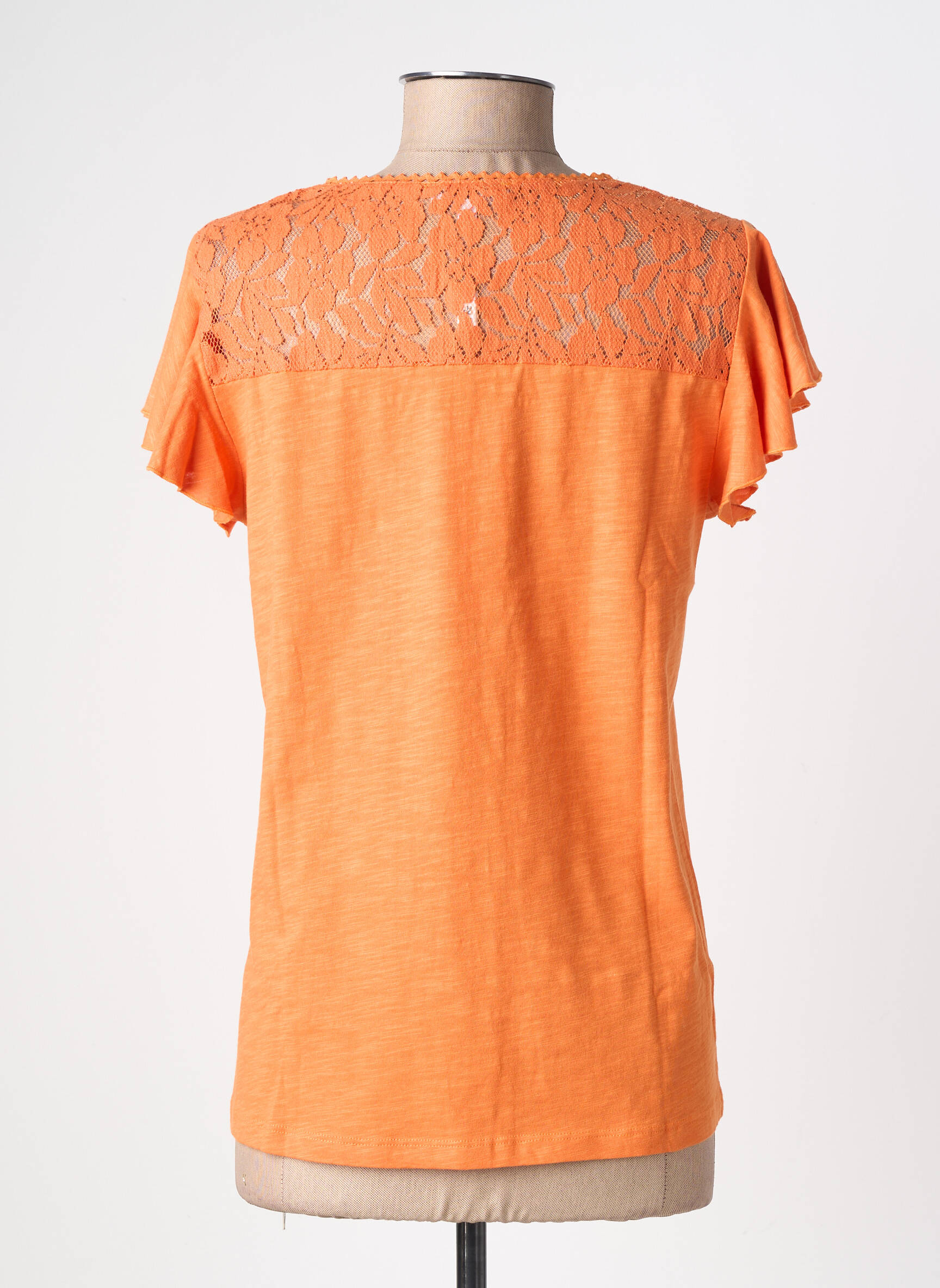 Top stretch manches courtes orange AGATHE & LOUISE femme
