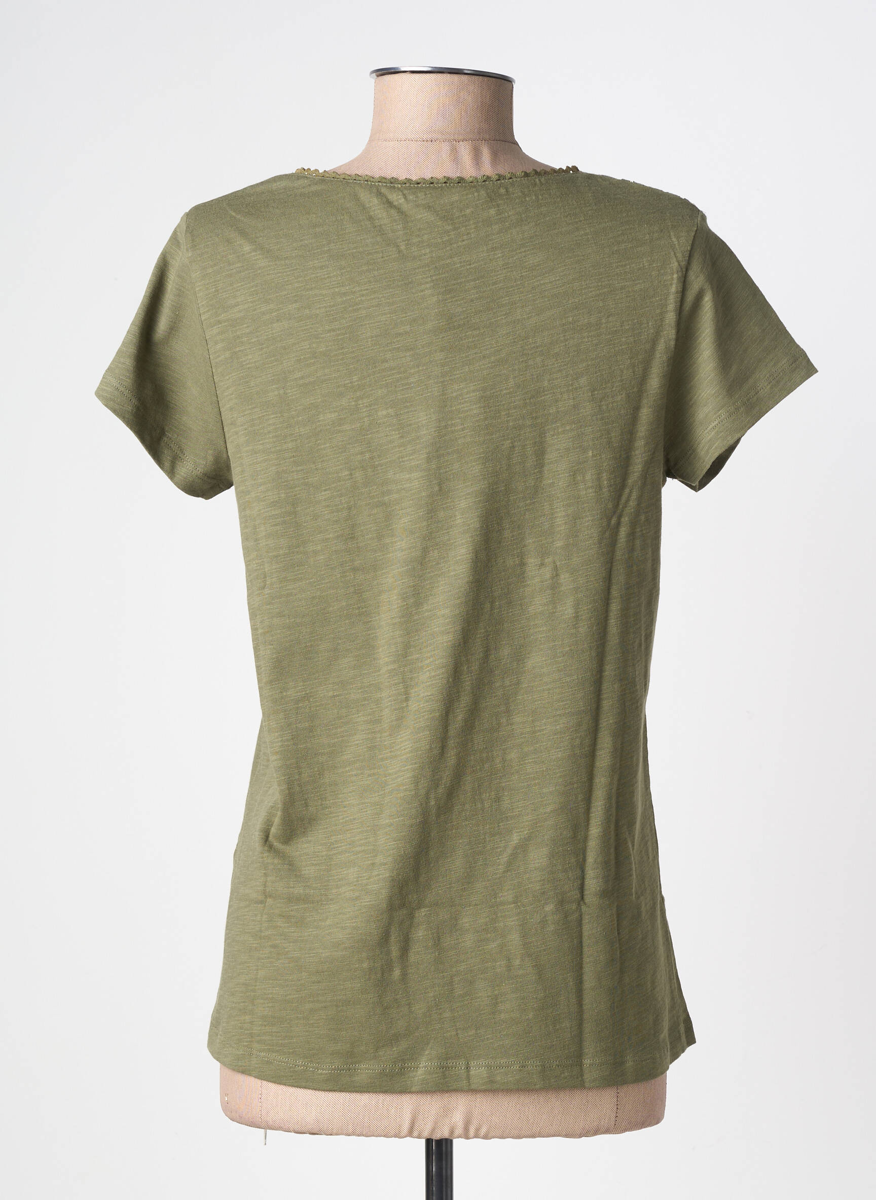 Top stretch manches courtes vert AGATHE & LOUISE femme
