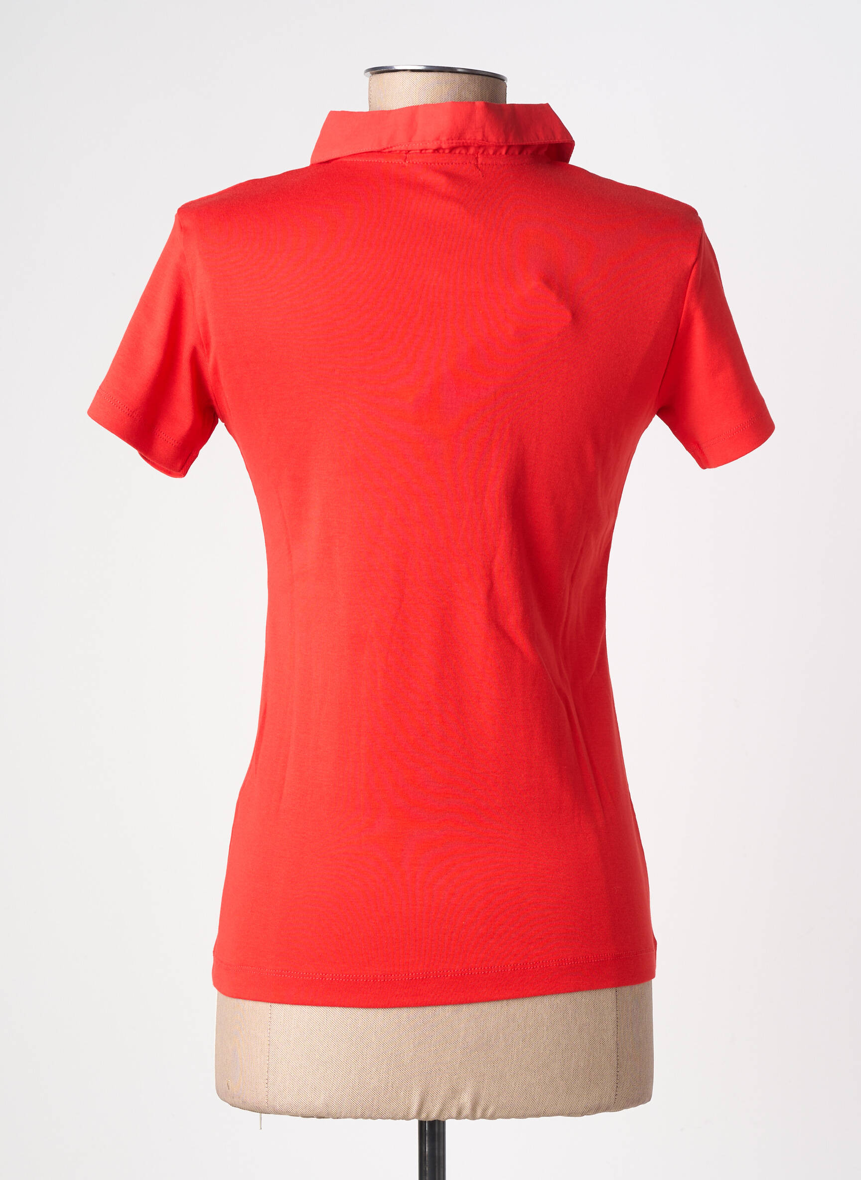 Polo stretch manches courtes rouge FELINO femme