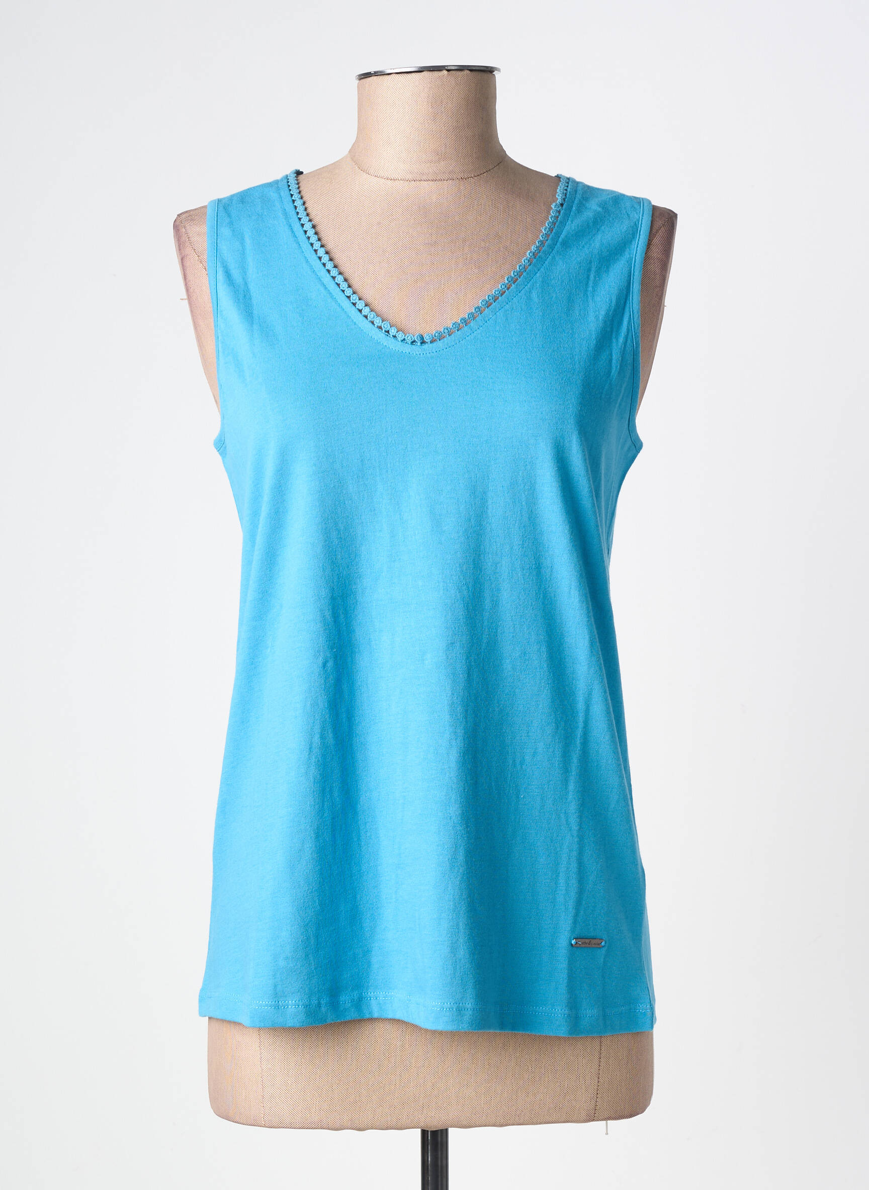 Top stretch sans manche bleu AGATHE & LOUISE femme