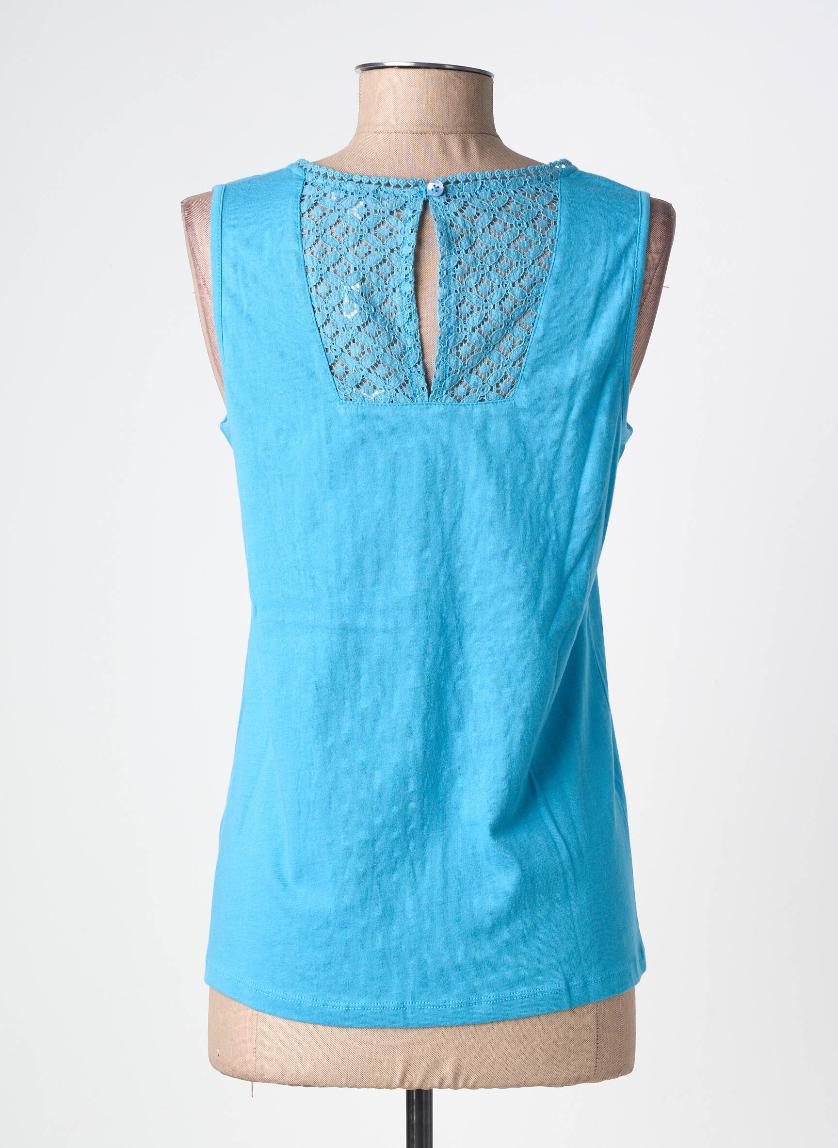 Top stretch sans manche bleu AGATHE & LOUISE femme