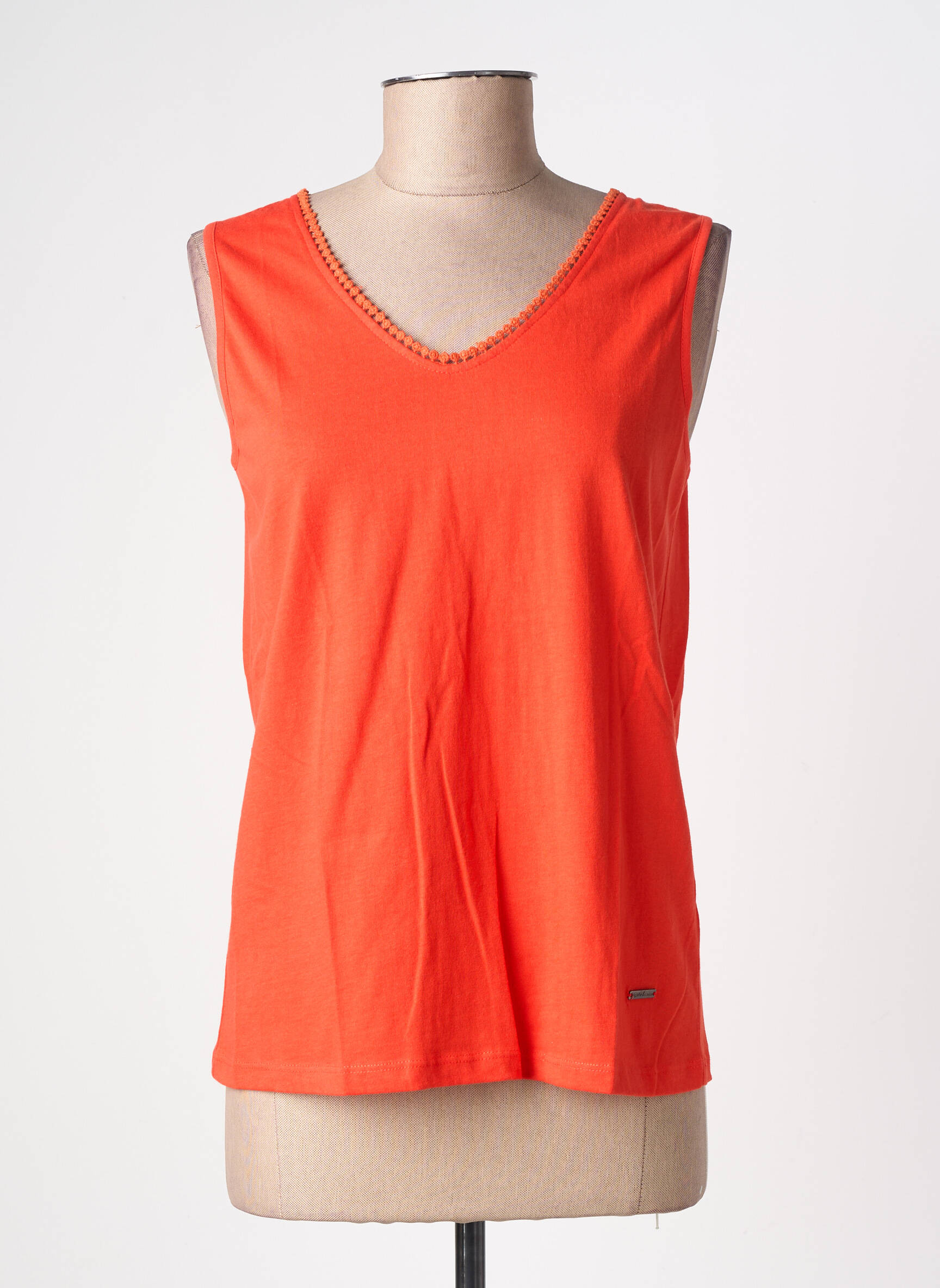 Top stretch sans manche orange AGATHE & LOUISE femme