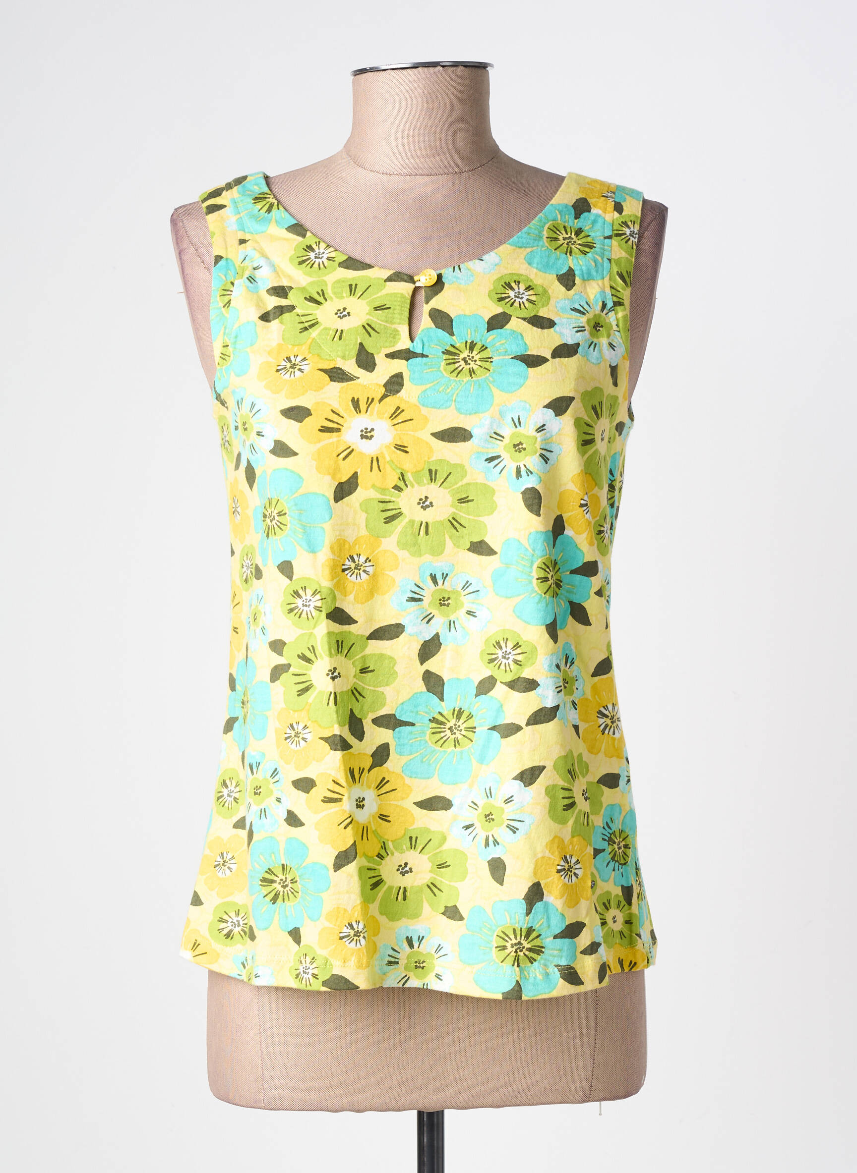 Top stretch sans manche jaune AGATHE & LOUISE femme