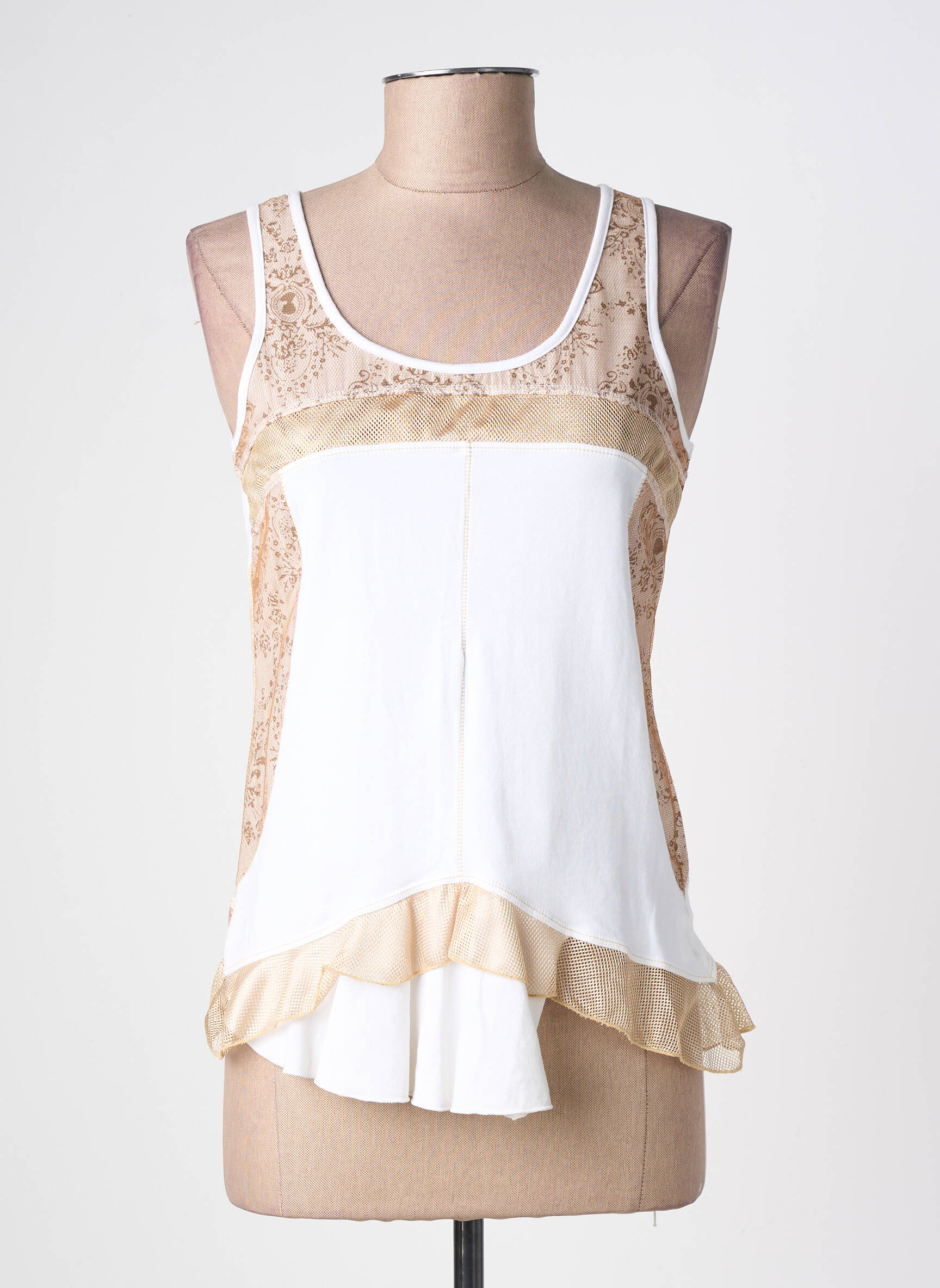 Top stretch sans manche blanc FILLE DES SABLES femme