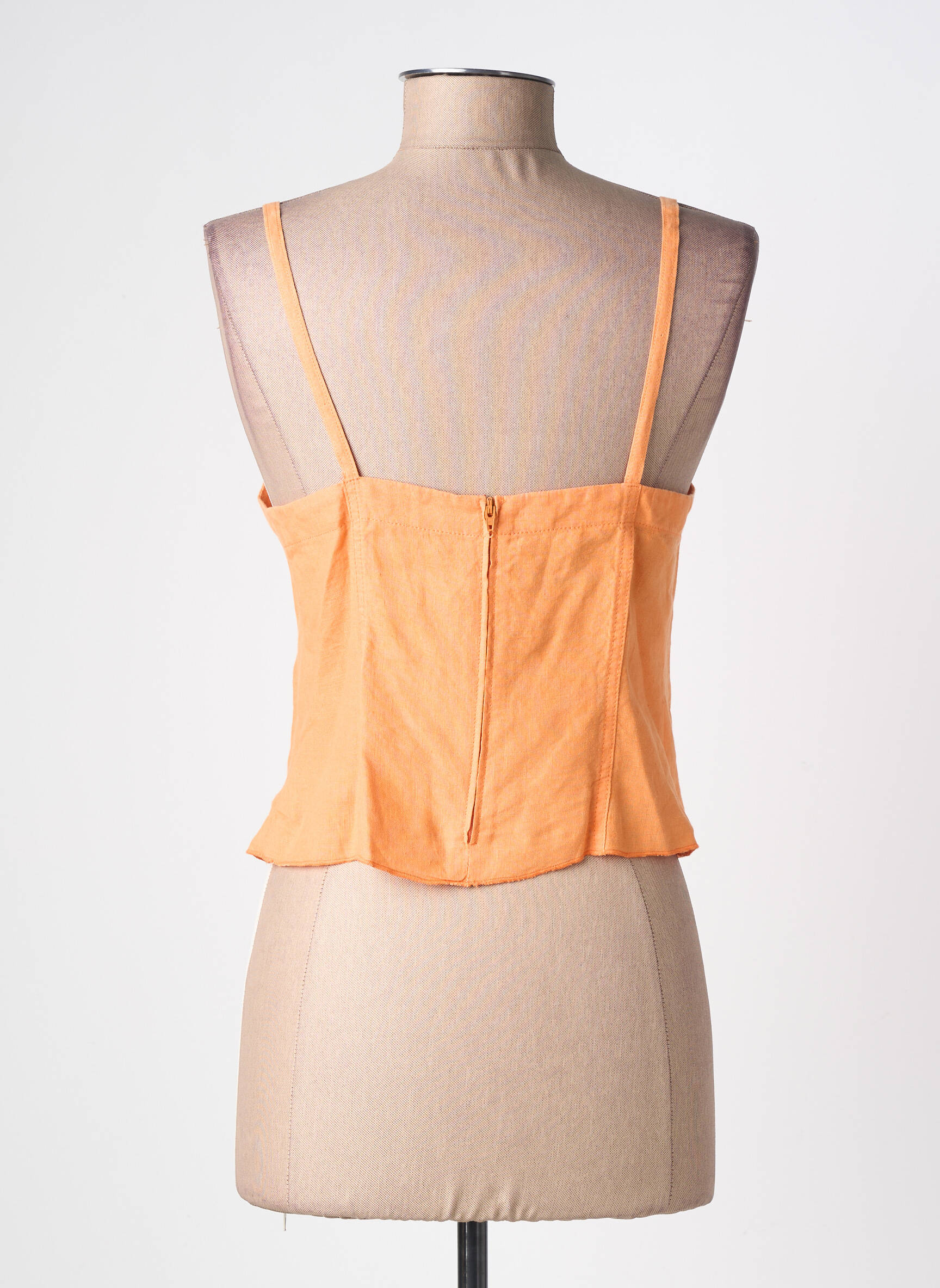 Top col carré fines bretelles orange ROSA ROSAM femme
