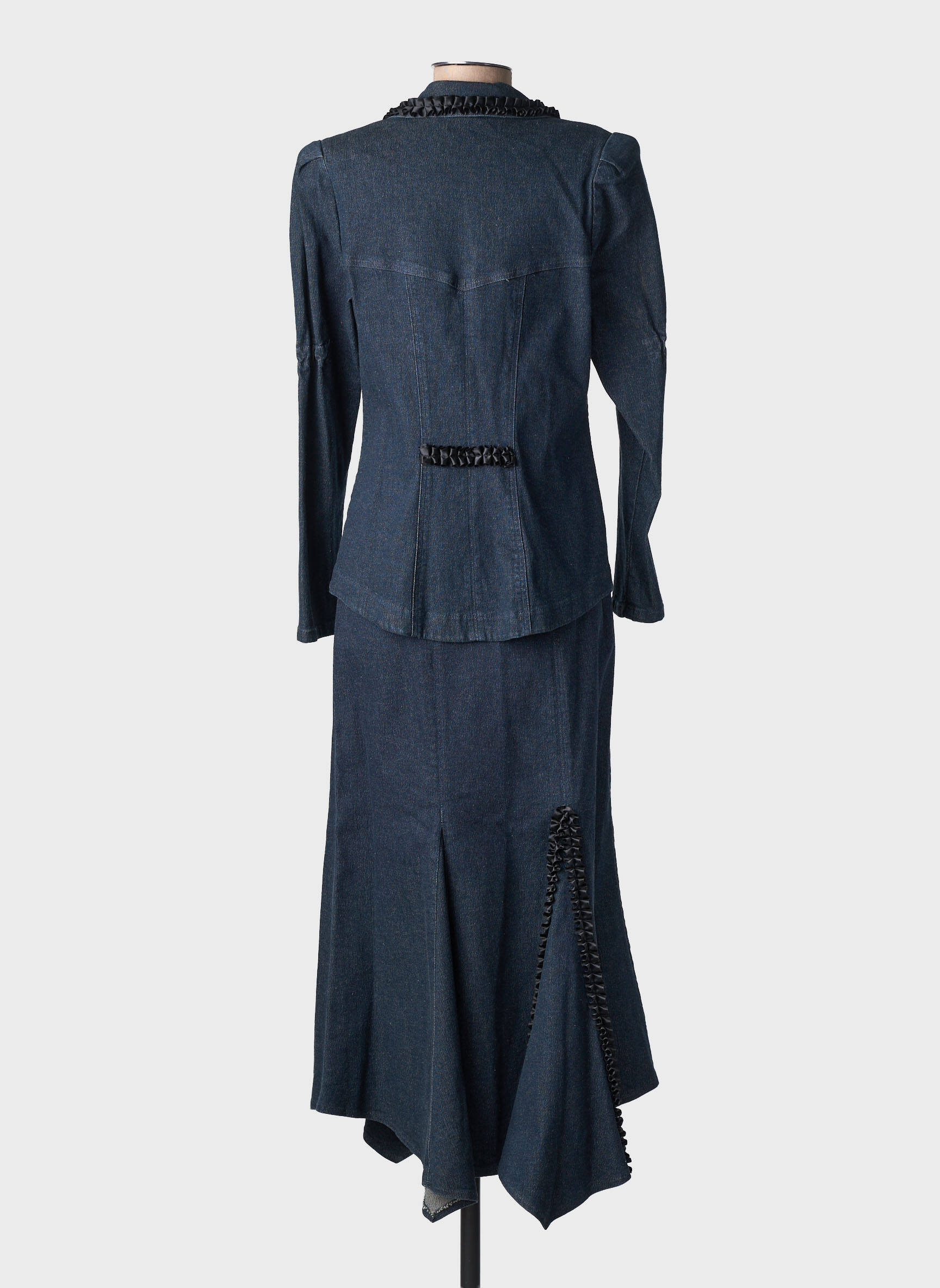 Ensemble jupe fermeture boutonnée sur le devant bleu ROSA ROSAM femme