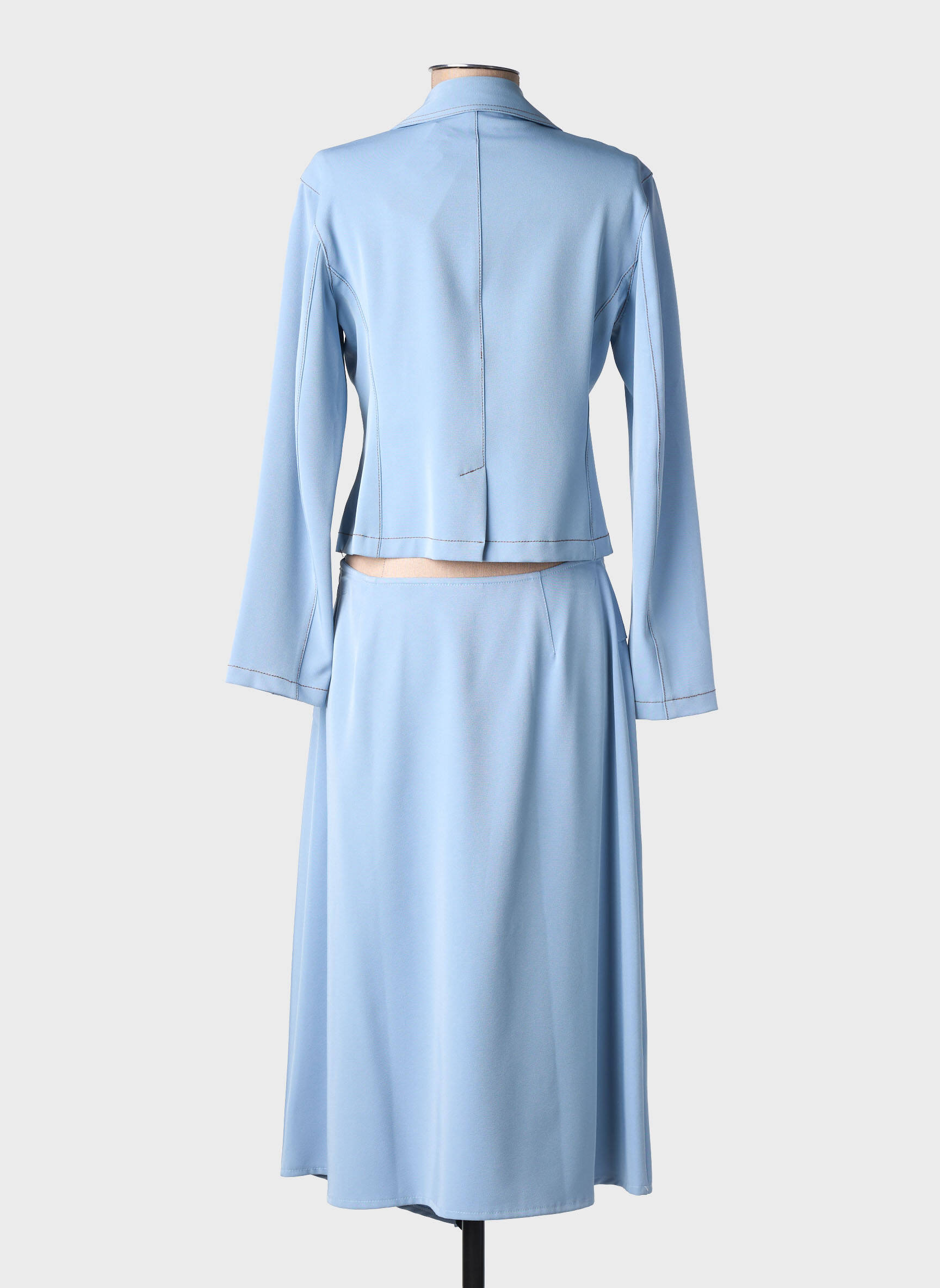 Ensemble jupe fermeture boutonnée sur le devant bleu BAI AMOUR femme