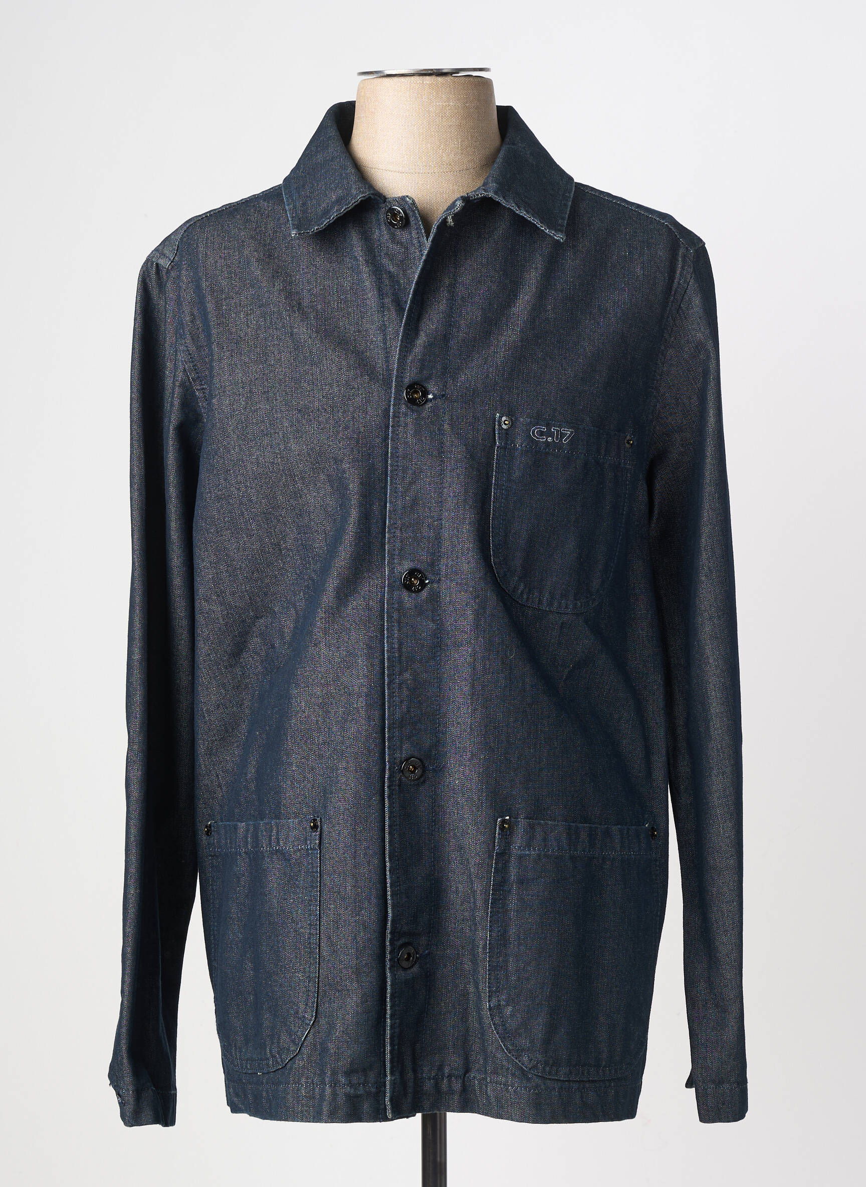 Veste casual fermeture boutonnée sur le devant noir C17 homme