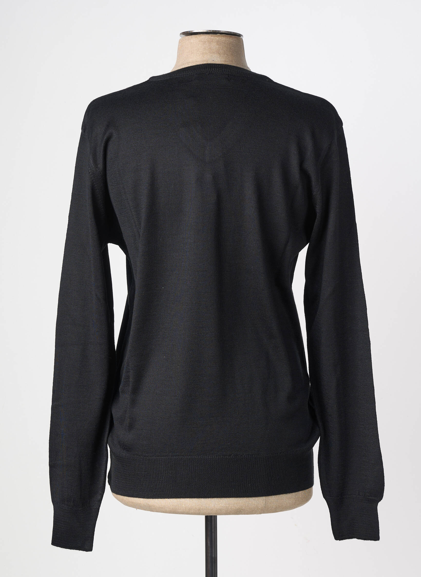 Pull col v manches longues noir ENZO DI MILANO homme