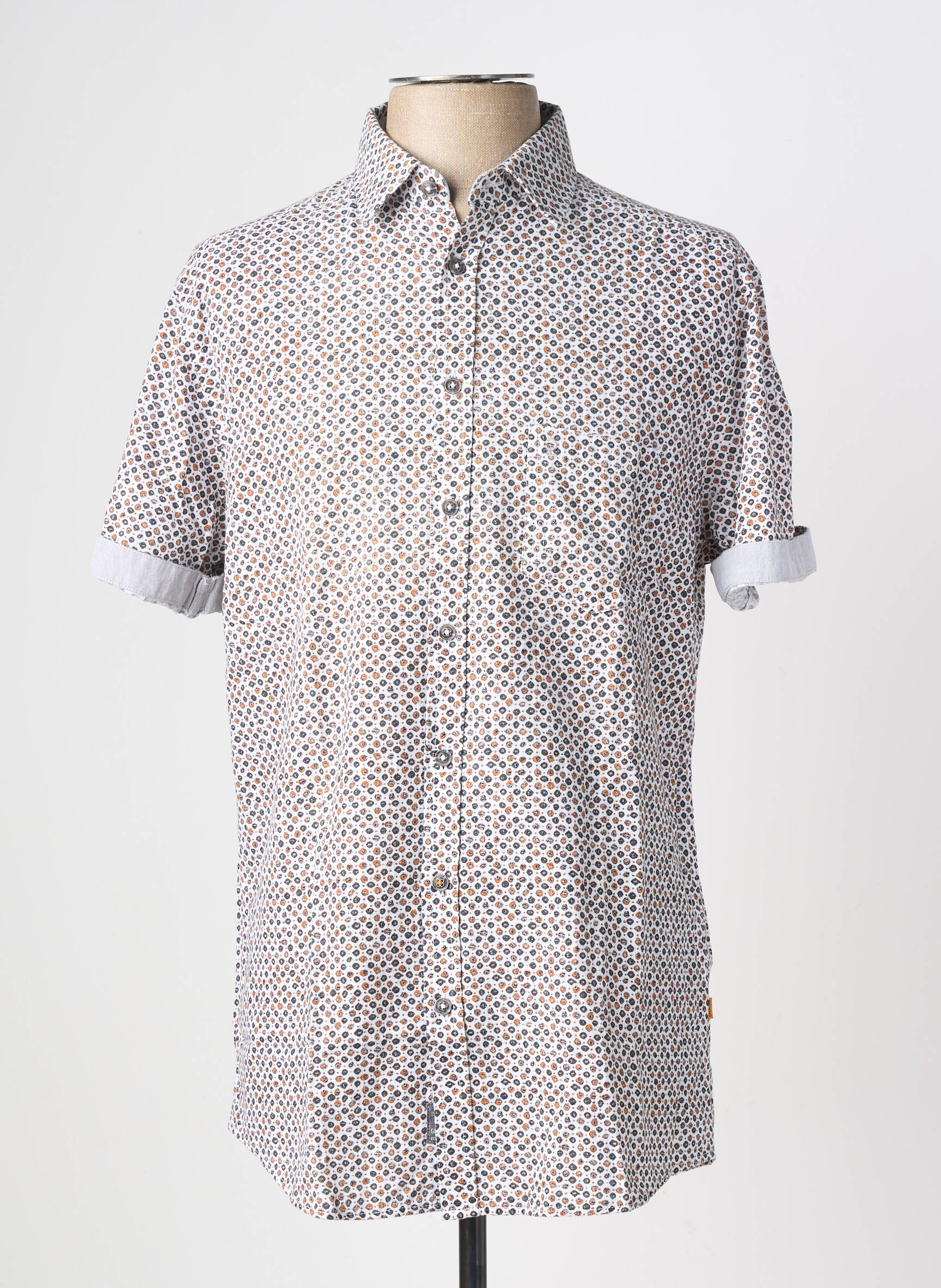 Chemise manches courtes imprimé fantaisie blanc CALAMAR homme