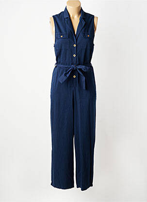 Combi-pantalon fermeture boutonnée sur le devant sans manche bleu AGATHE & LOUISE femme