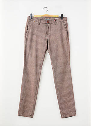 Pantalon chino tissage chiné taille normale marron HATTRIC homme