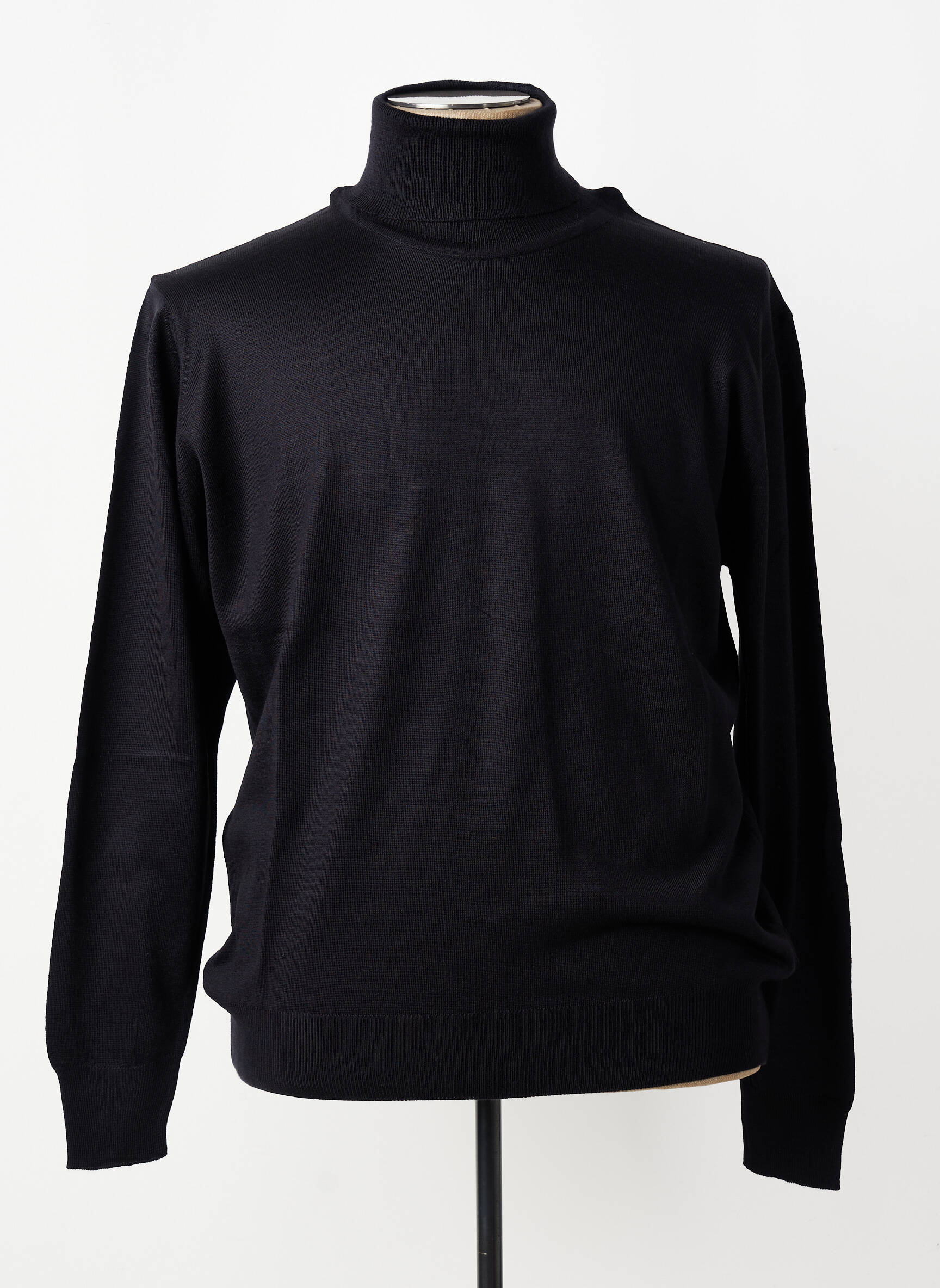 Pull col roulé stretch manches longues noir PIETRO LIBRETI homme