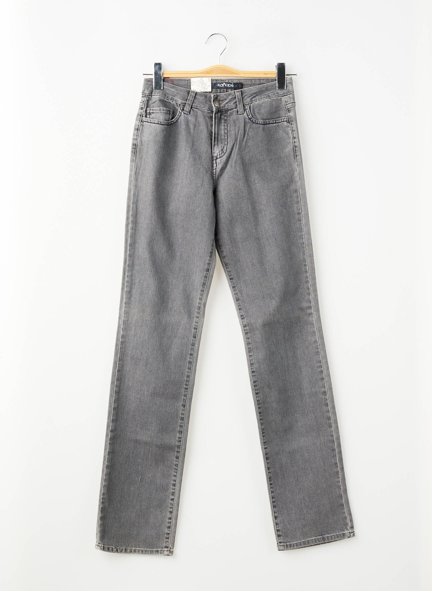 Jeans coupe slim stretch taille normale gris KANOPE femme