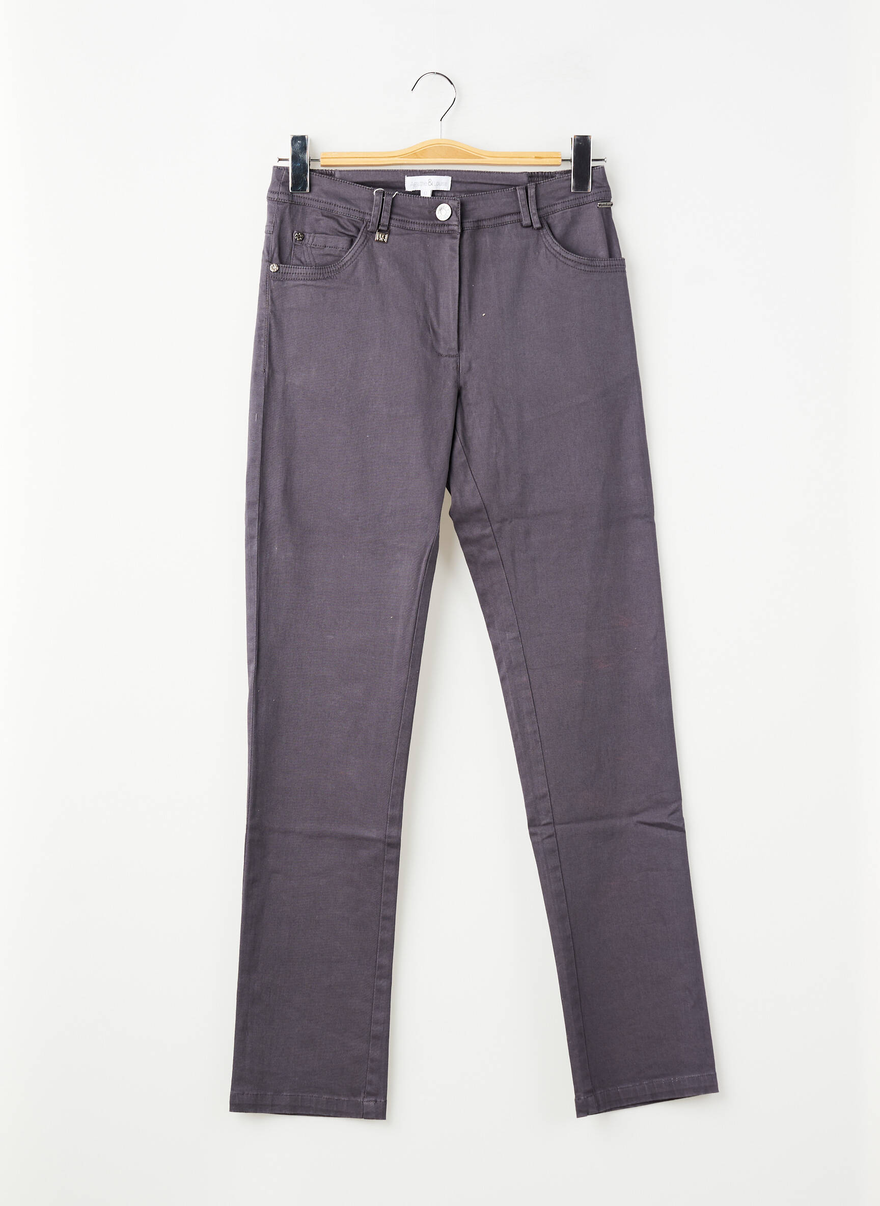 Jeans coupe slim stretch taille normale gris AGATHE & LOUISE femme