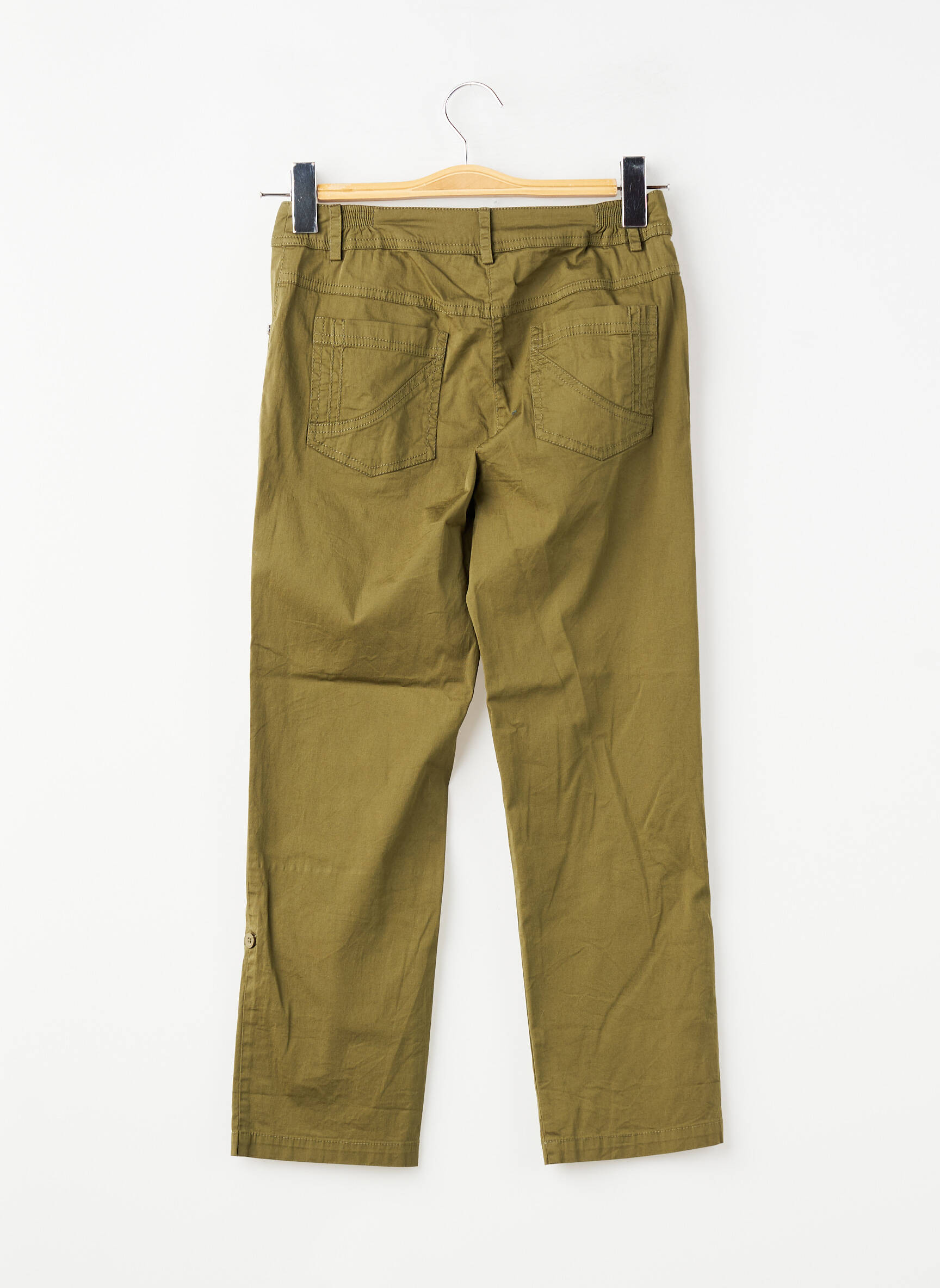 Pantacourt stretch taille normale vert AGATHE & LOUISE femme