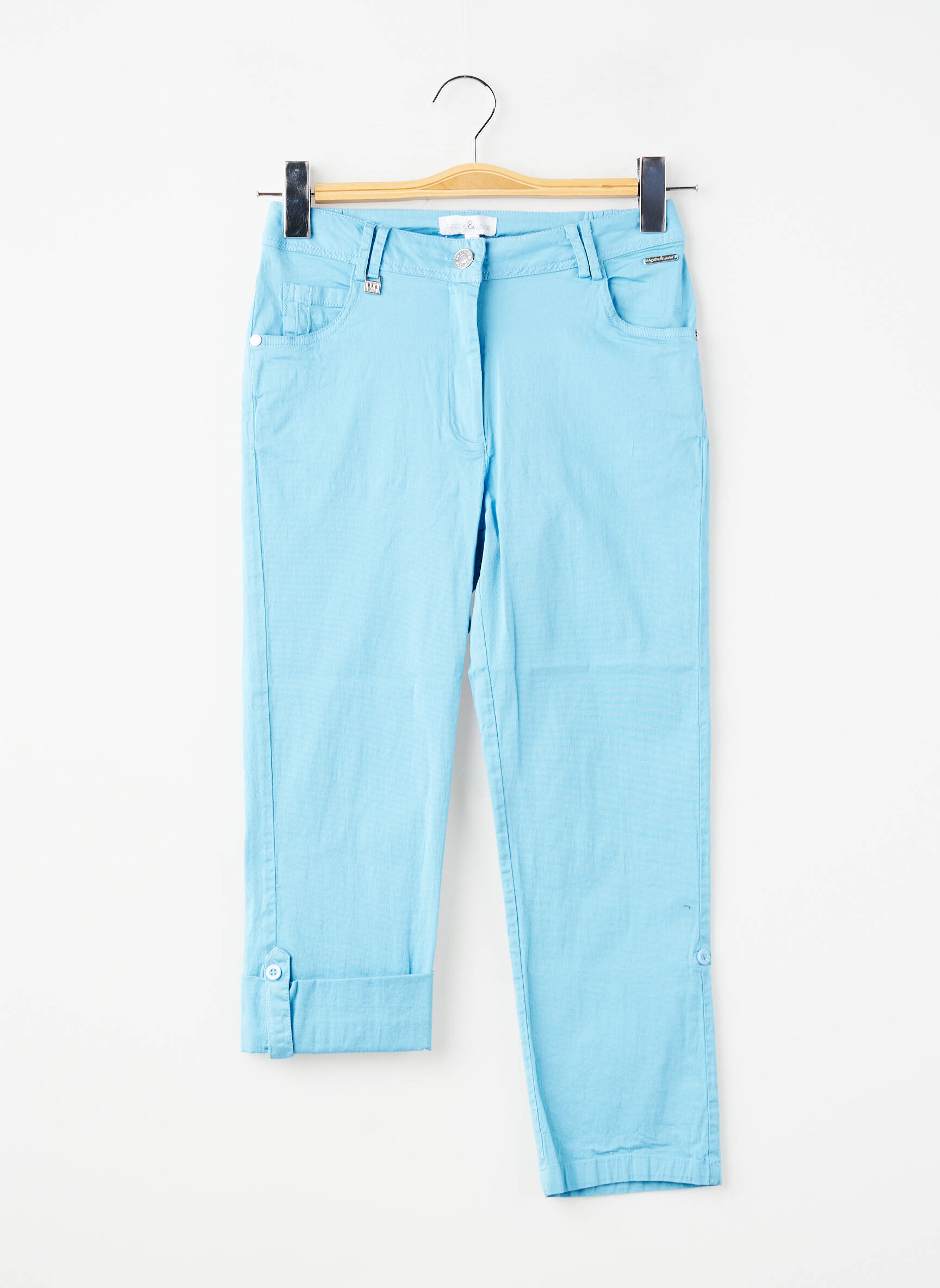 Pantacourt stretch taille normale bleu AGATHE & LOUISE femme
