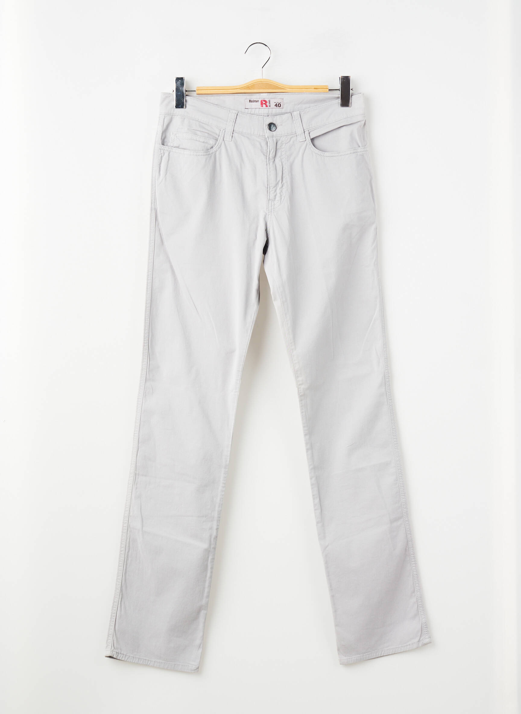 Pantalon slim stretch taille normale gris REDMAN homme