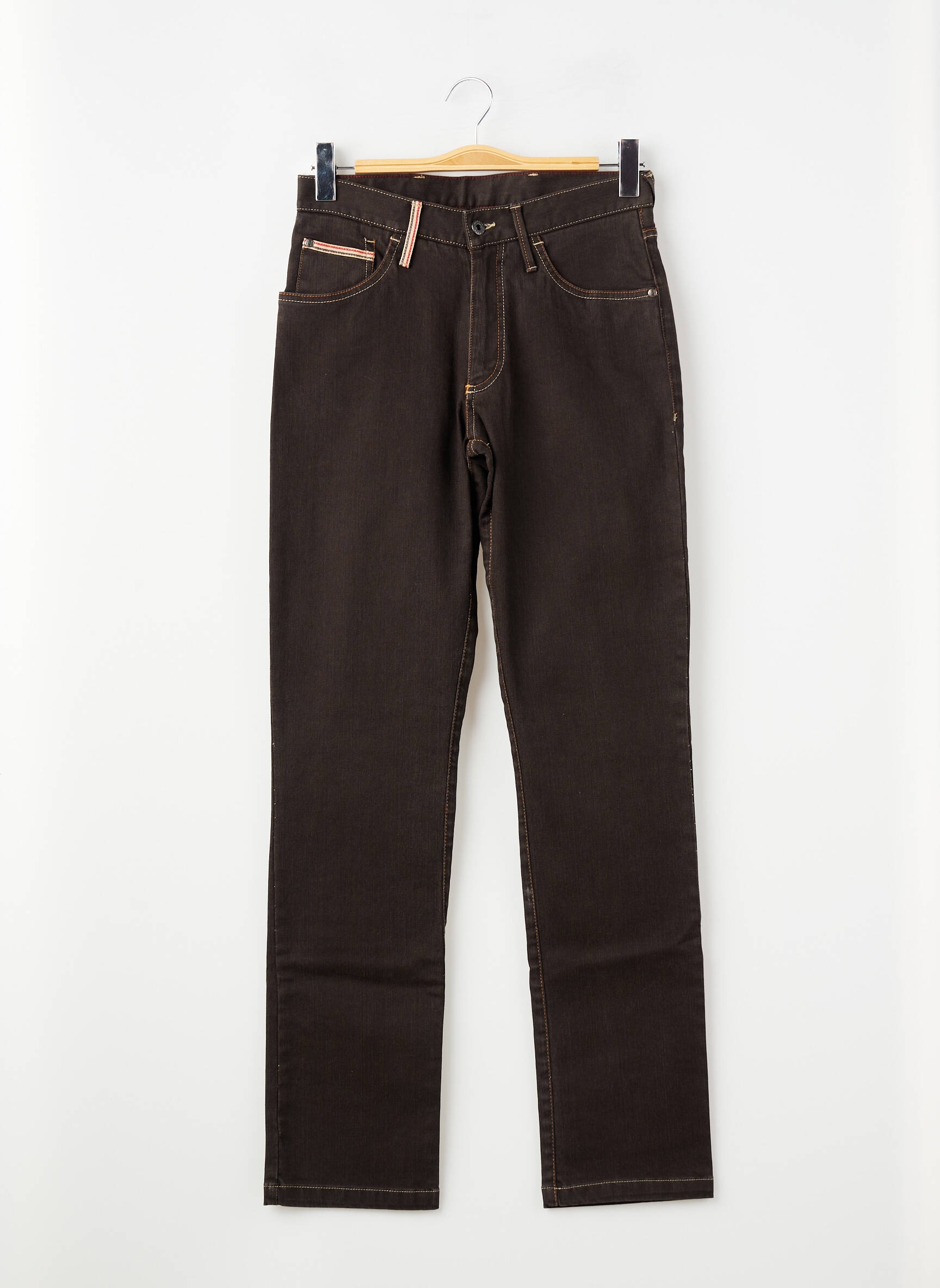 Jeans coupe slim stretch taille normale marron HAROLD homme