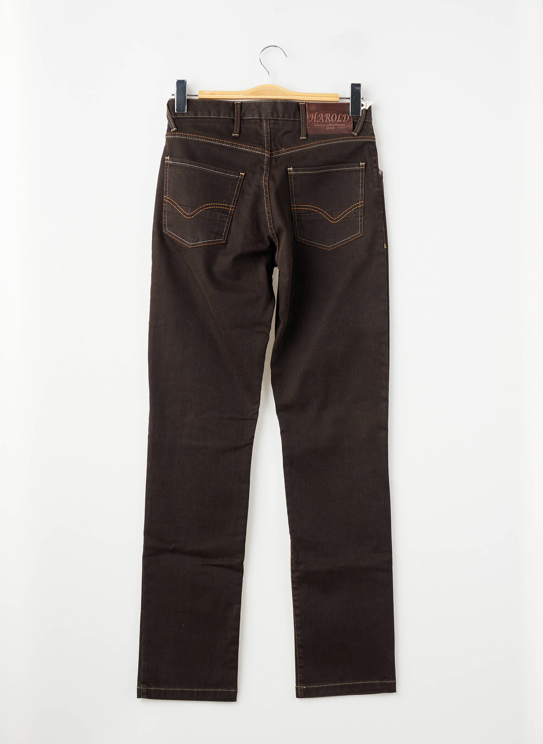 Jeans coupe slim stretch taille normale marron HAROLD homme