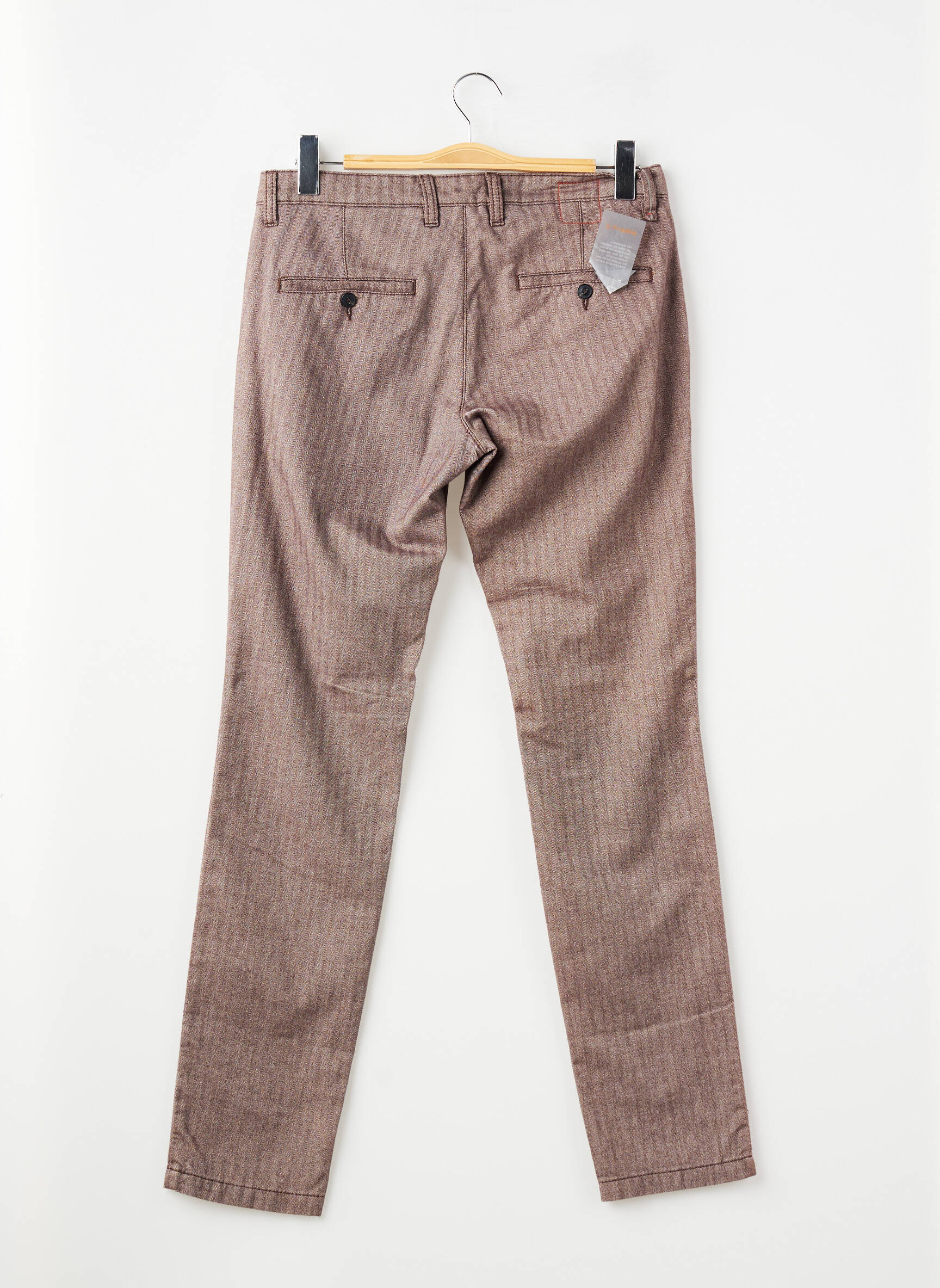 Pantalon chino tissage chiné taille normale marron HATTRIC homme