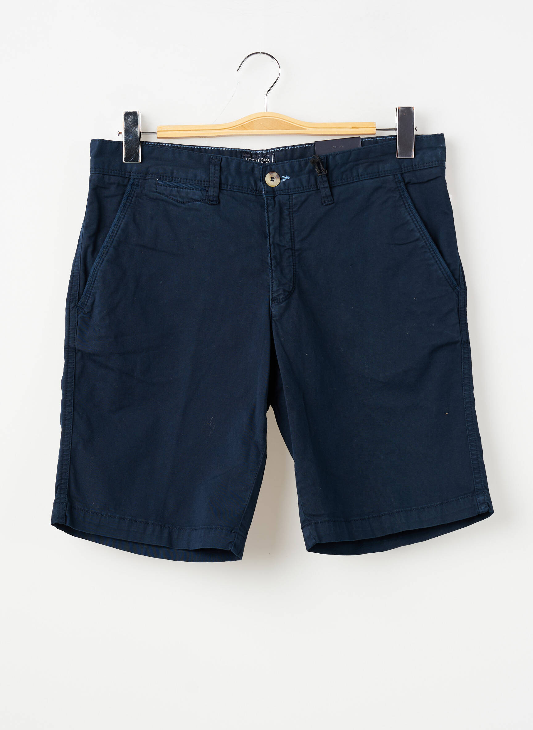 Bermuda taille à pinces taille normale bleu PETER COFOX homme