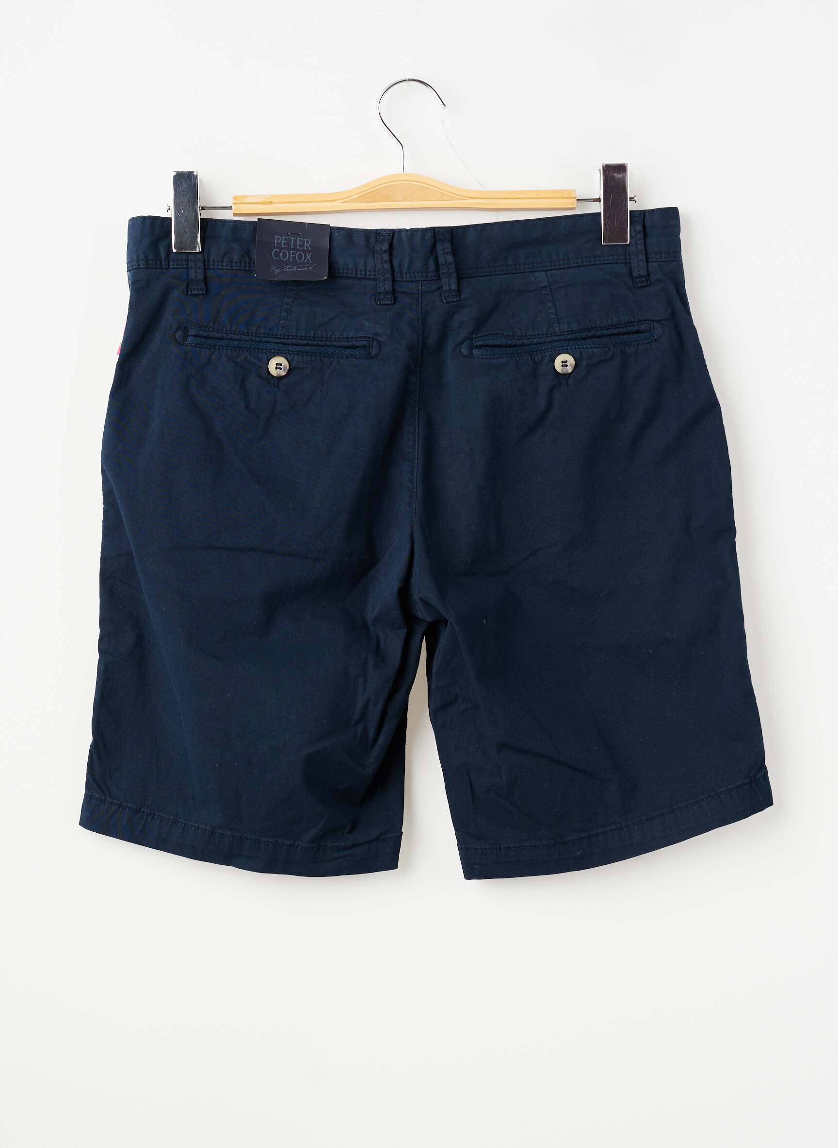 Bermuda taille à pinces taille normale bleu PETER COFOX homme