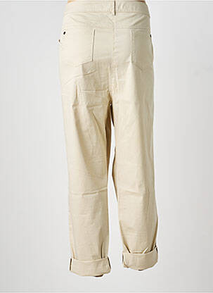 Pantalon droit tissage popeline taille normale beige AGATHE & LOUISE femme