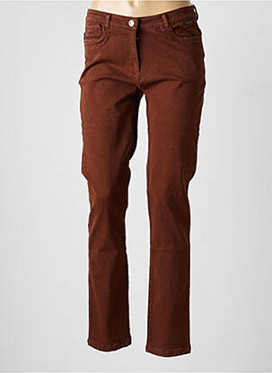 Jeans coupe slim stretch taille normale marron AGATHE & LOUISE femme