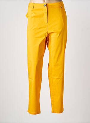Pantalon chino tissage popeline taille normale jaune AGATHE & LOUISE femme