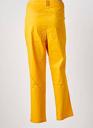 Pantalon chino tissage popeline taille normale jaune AGATHE & LOUISE femme