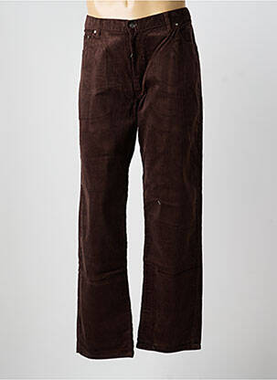 Pantalon droit stretch taille haute marron TRUCKMAN homme