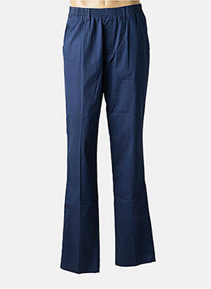 Pantalon chino tissage popeline taille normale bleu LUIGI MORINI homme