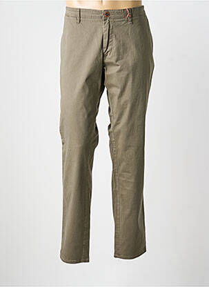 Pantalon chino tissage popeline taille normale marron HATTRIC homme