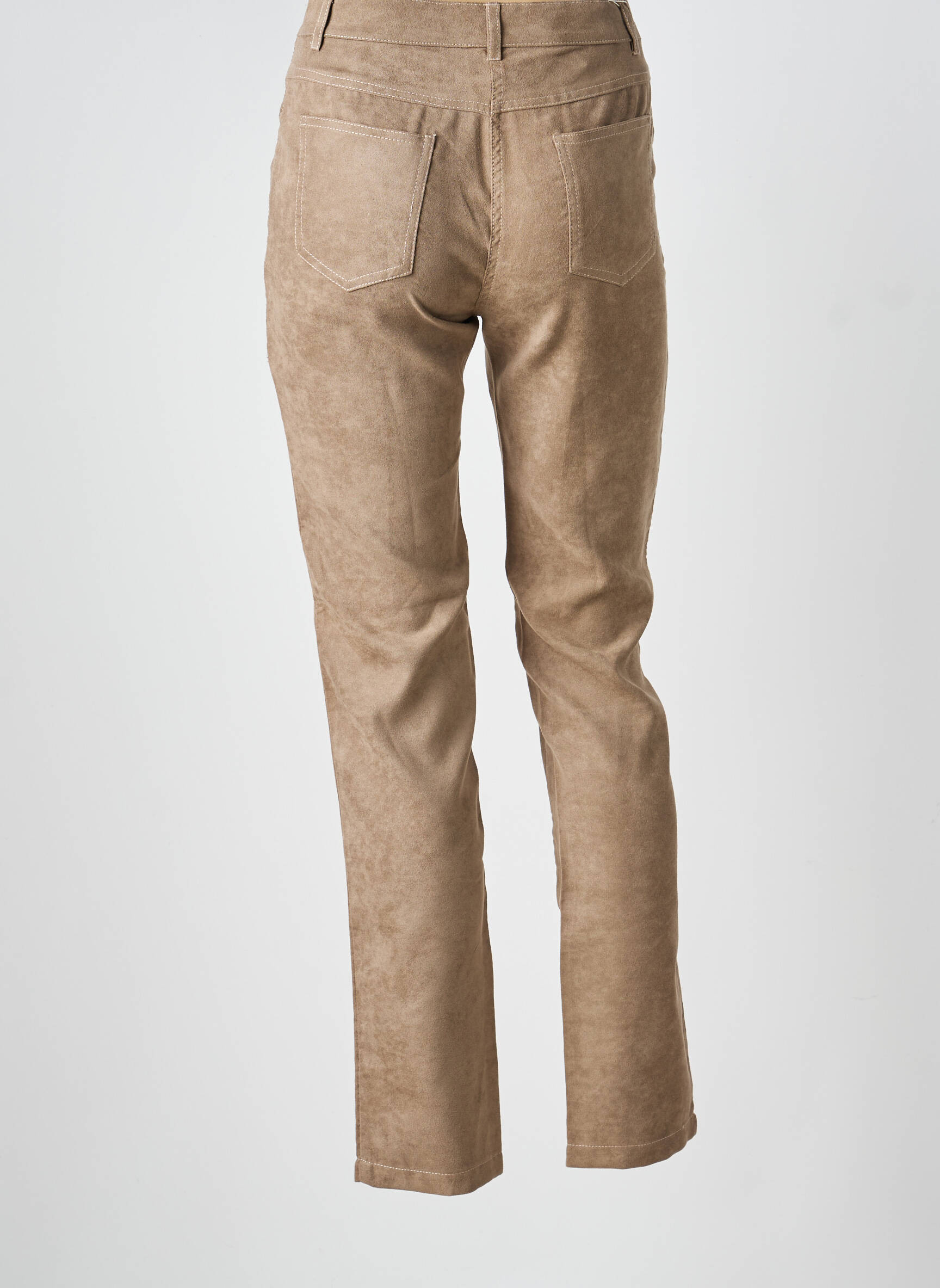 Pantalon slim taille haute taille haute marron FREDA femme
