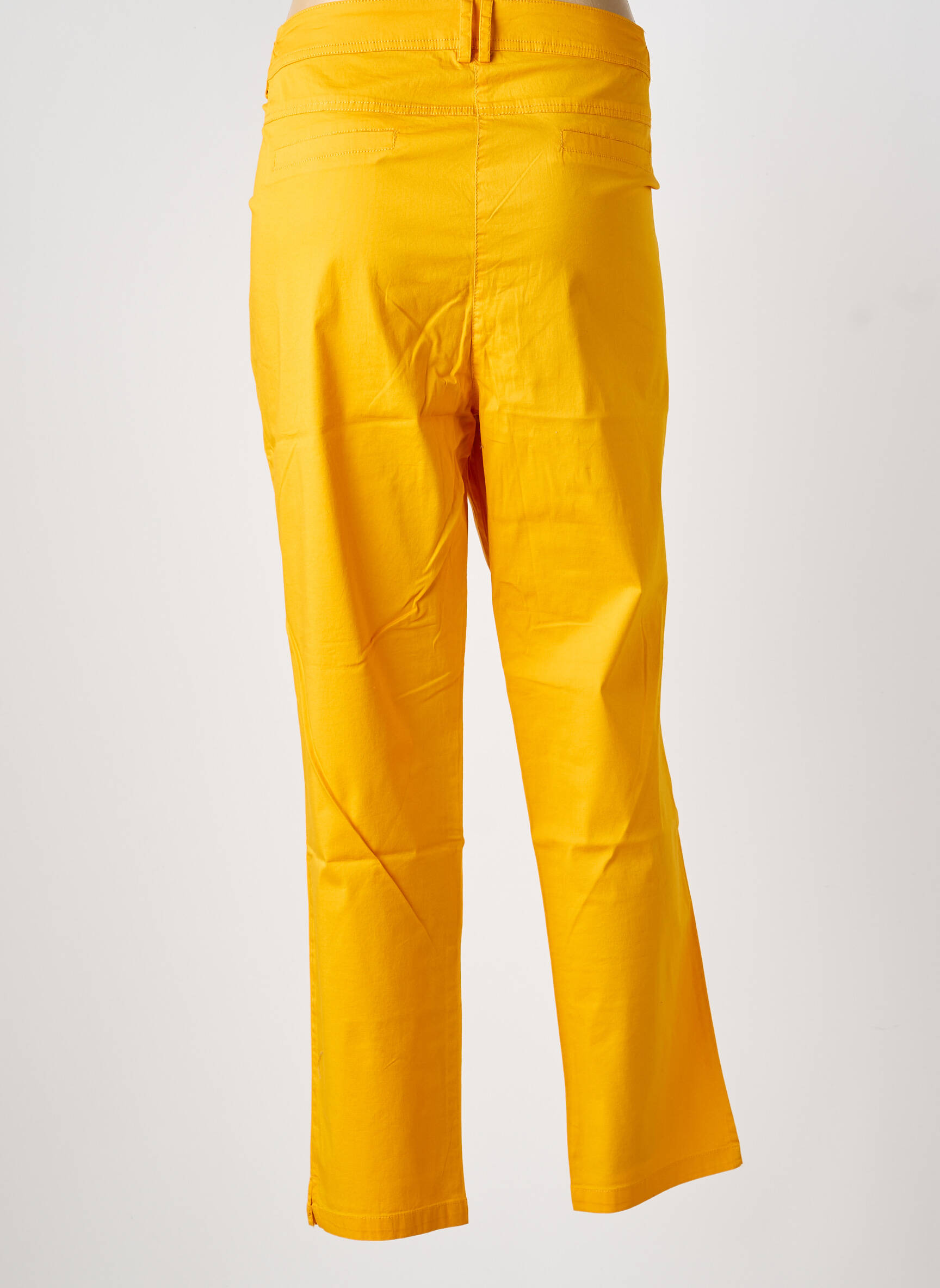 Pantalon chino tissage popeline taille normale jaune AGATHE & LOUISE femme