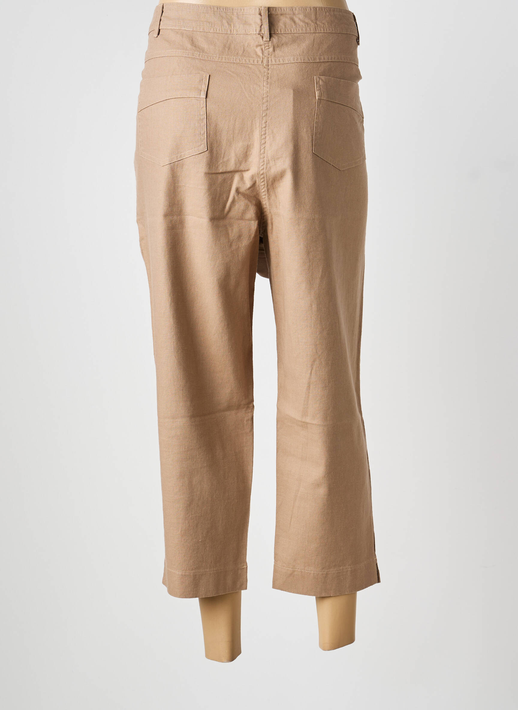 Pantacourt coupe droite taille normale marron FELINO femme